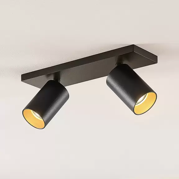 Lampenwelt Arcchio Strahler Brinja, eckig, schwarz/gold, 2-flammig Zeitbegrenzte Promotion