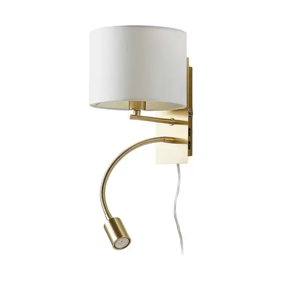 Lampenwelt Lindby Wandlampe Florens, messing, LED-Leselampe, 23,5 cm Sonderangebot