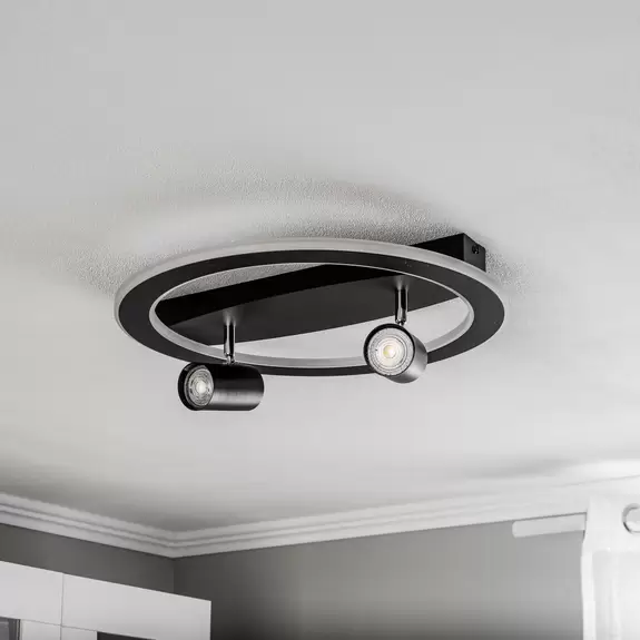 Lampenwelt Lindby Berisha LED-Deckenlampe, 3-flammig, schwarz Preisnachlass