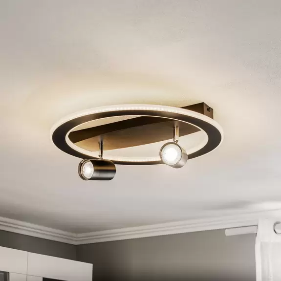Lampenwelt Lindby Berisha LED-Deckenlampe, 3-flammig, schwarz Preisnachlass
