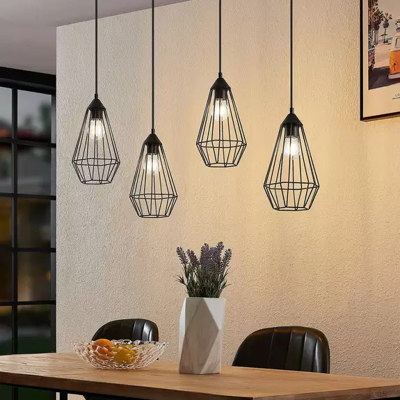 Lampenwelt Lindby Remus Käfig-Pendellampe, vierflammig Valentinstagsangebot