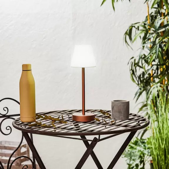 Lampenwelt Newgarden Lola Slim LED-Tischlampe Akku, roségold Top Angebot