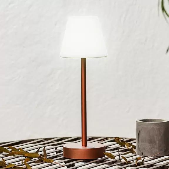 Lampenwelt Newgarden Lola Slim LED-Tischlampe Akku, roségold Top Angebot