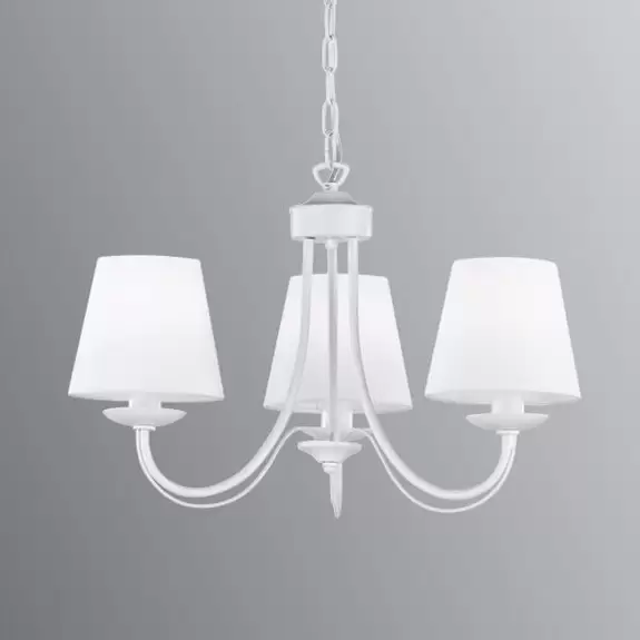 Lampenwelt Kronleuchter Cortez, weiß, 3-flammig Blitzangebot