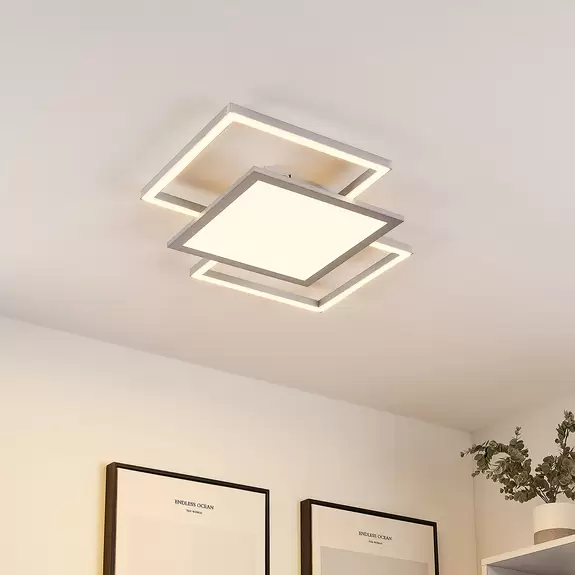 Lampenwelt Lucande Ciaran LED-Deckenlampe, quadratisch Große Rabatte