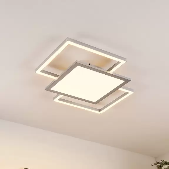 Lampenwelt Lucande Ciaran LED-Deckenlampe, quadratisch Große Rabatte