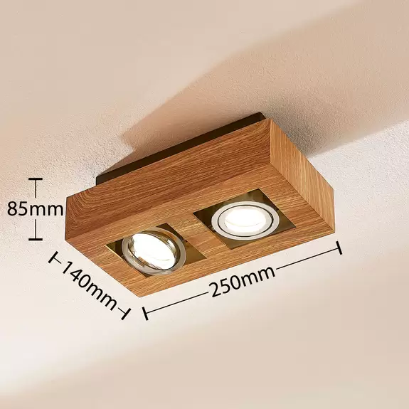 Lampenwelt Deckenleuchte Vince, 25x14cm in Holzoptik Bis zu 60% Rabatt