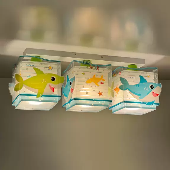 Lampenwelt Dalber Little Shark Deckenlampe Meeresmotiv 3-fl Super Rabatt