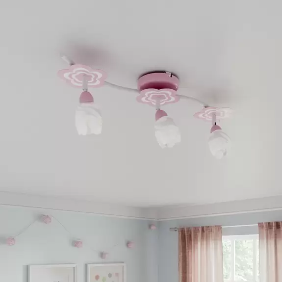 Lampenwelt Kinderzimmer-Deckenleuchte Mailin in Rosa länglich Riesige Rabatte