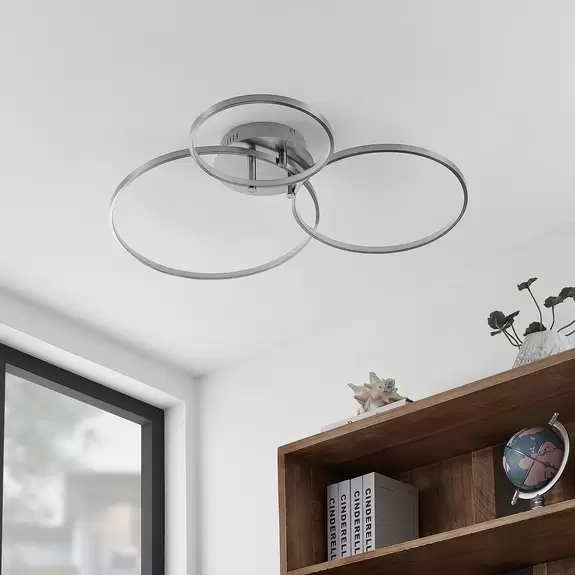 Lampenwelt Lindby Rayk LED-Deckenleuchte, nickel satin Speichern exportieren