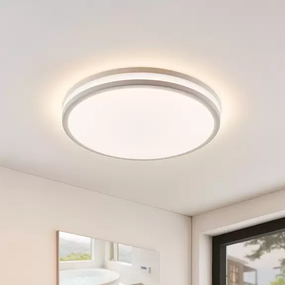 Lampenwelt LED-Deckenlampe Arnim in Weiß, runde Form, IP44 Outlet