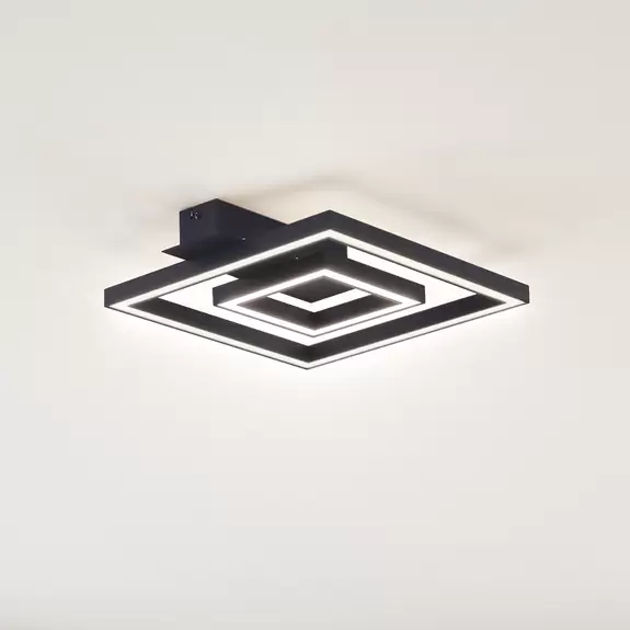 Lampenwelt Lindby LED-Deckenleuchte Madamo, schwarz, 30 cm, 3000K Kostenloser Versand