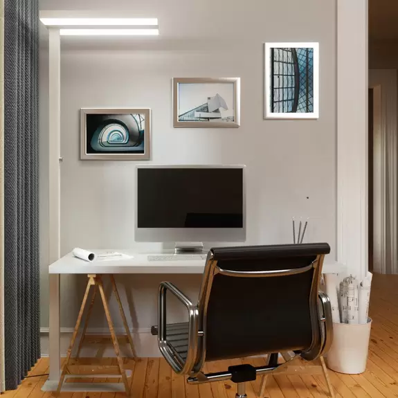 Lampenwelt Arcchio LED-Stehlampe Logan Basic, weiß, 6.000 lm, dimmbar Großer Ausverkauf