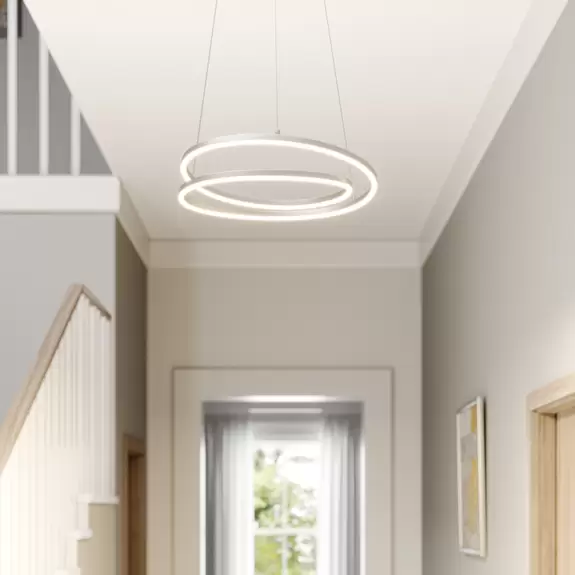 Lampenwelt Lindby Davian LED-Hängeleuchte, dimmbar, nickel Cyber Monday