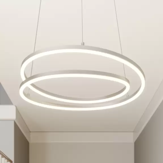 Lampenwelt Lindby Davian LED-Hängeleuchte, dimmbar, nickel Cyber Monday