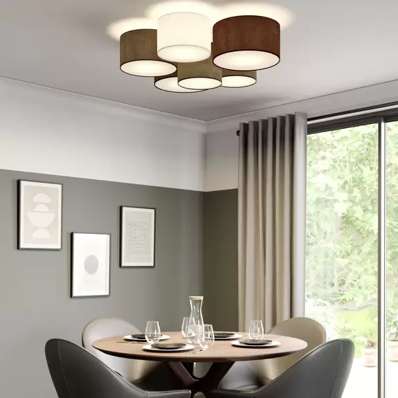 Lampenwelt Lindby Laurenz Deckenlampe, 6-fl., grau, braun Bestseller