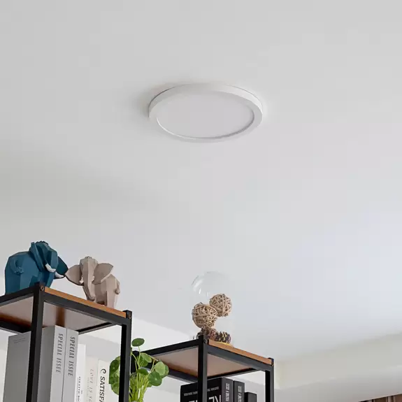 Lampenwelt LED-Deckenleuchte Solvie, weiß, rund, Ø 30 cm Räumungsverkauf