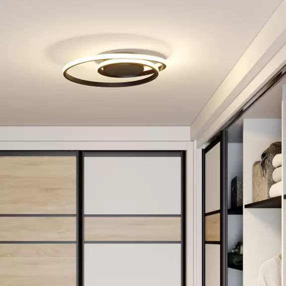 Lampenwelt Lindby Kyron LED-Deckenlampe, schwarz matt Kauf eins, bekomm eins gratis