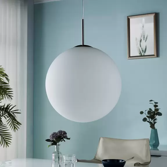 Lampenwelt Kugel-Hängeleuchte Marike aus Opalglas, 40 cm Sonderangebote