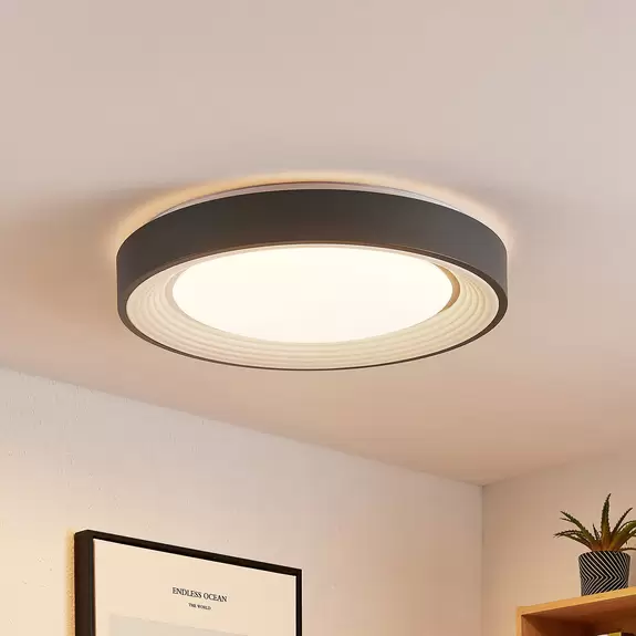 Lampenwelt Lindby LED-Deckenleuchte Lindum, RGB, CCT, Remote, dimmbar Begrenzte Freigabe