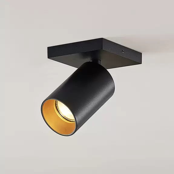 Lampenwelt Arcchio Strahler Brinja, eckig, schwarz/gold, 1-flammig Letzter Tag