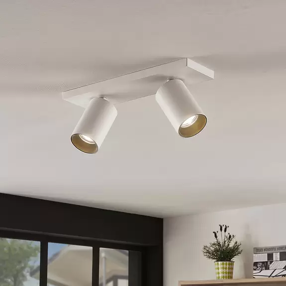 Lampenwelt Arcchio Deckenstrahler Brinja, eckig, weiß, 2-flammig, GU10 Vierteljährliche Förderung