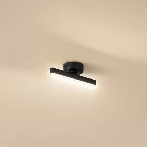 Lampenwelt Lindby LED-Deckenleuchte Eldrin, 1-flammig, schwarz, Eisen Nur noch ein Tag übrig