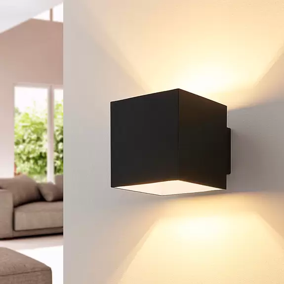 Lampenwelt Arcchio Wandleuchte Zuzana, eckig, schwarz, G9, 10 cm breit 50% Rabatt mit kostenlosem Versand