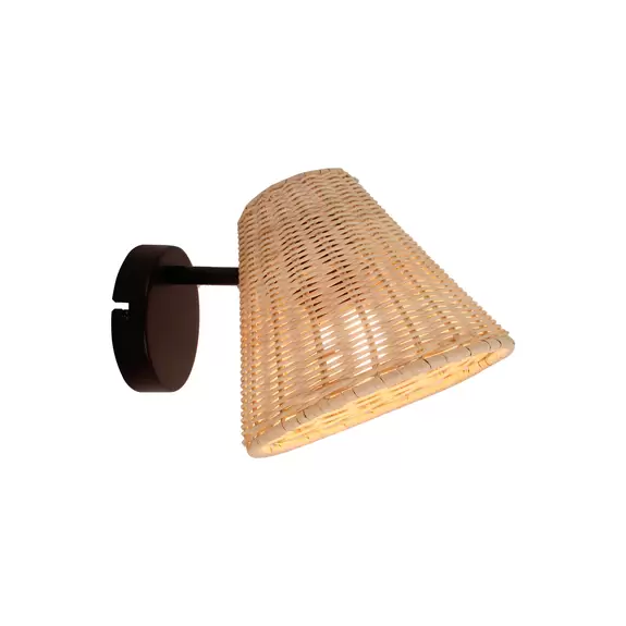 Lampenwelt Lindby Wandleuchte Zyralia, holzfarben, Rattan, 19,5 cm hoch Clearance-Verkauf