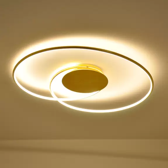 Lampenwelt Lindby LED-Deckenlampe Joline, goldfarben, 74 cm, Metall 50% Rabatt für begrenzte Zeit