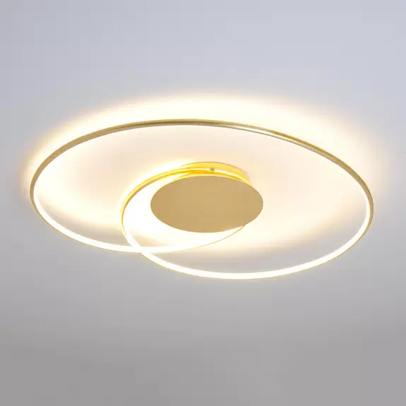 Lampenwelt Lindby LED-Deckenlampe Joline, goldfarben, 74 cm, Metall 50% Rabatt für begrenzte Zeit