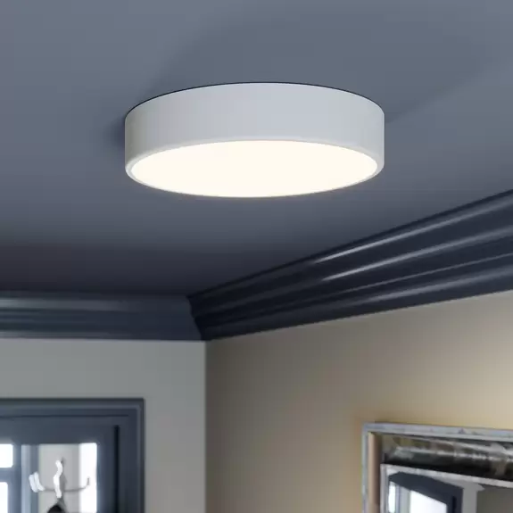 Lampenwelt Deckenleuchte Cleo, Ø 40 cm, weiß, Metall, E27, 3-flammig Verkauf