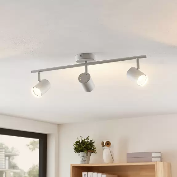 Lampenwelt Lindby Deckenleuchte Jorell, weiß matt, 3-flammig, Stahl Fabrikverkauf