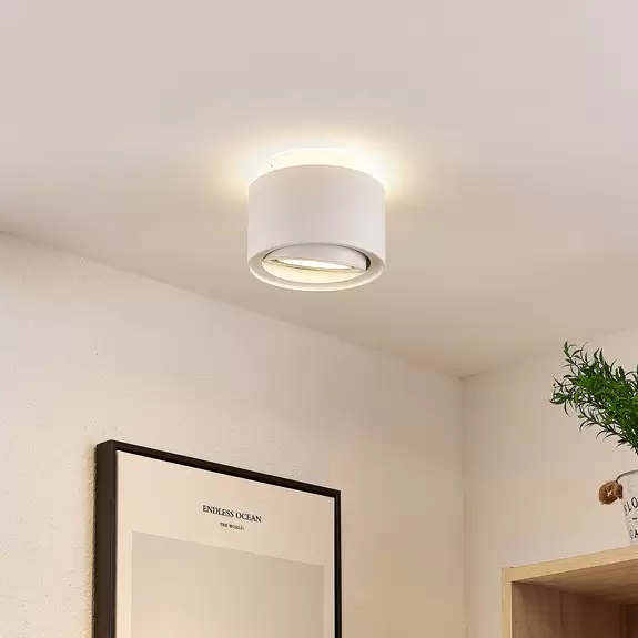 Lampenwelt Arcchio Deckenlampe Walisa, Ø 15,35 cm, weiß, Alu Blitzverkäufe