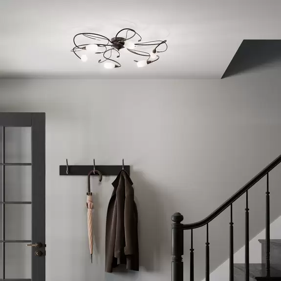 Lampenwelt Verspielt wirkende Deckenlampe Claudi, antikbraun Top Angebot