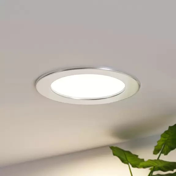 Lampenwelt Prios LED-Einbaulampe Cadance, silber, 17 cm, 3er, dimmbar Online Outlet