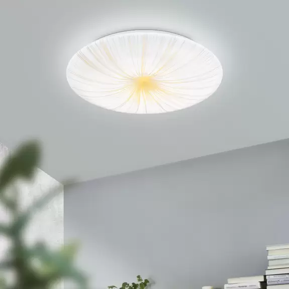 Lampenwelt LED-Deckenleuchte Nieves 1 im Strahlendesign Ø31cm Blitzangebot