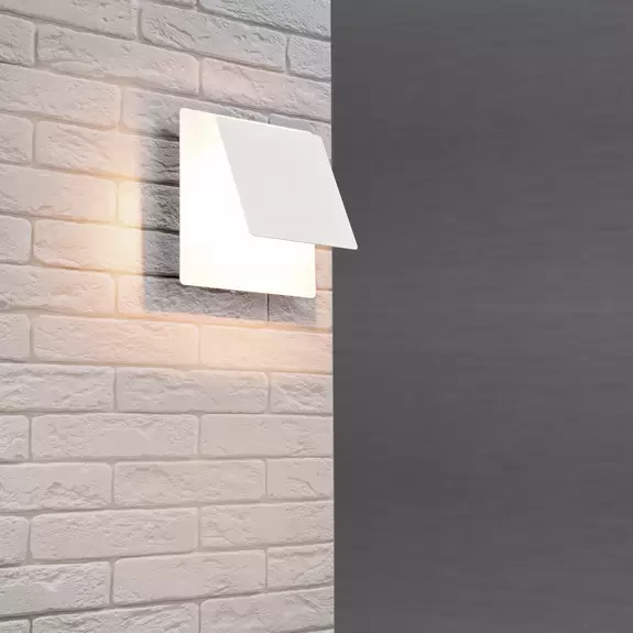Lampenwelt LED-Wandleuchte Mio, Blende eckig, weiß matt, indirekt Sonderangebote