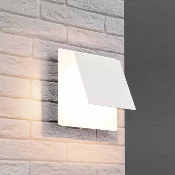 Lampenwelt LED-Wandleuchte Mio, Blende eckig, weiß matt, indirekt Sonderangebote