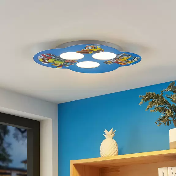 Lampenwelt Lindby Jan Kinderzimmer-Deckenleuchte, Fahrzeuge Riesige Rabatte
