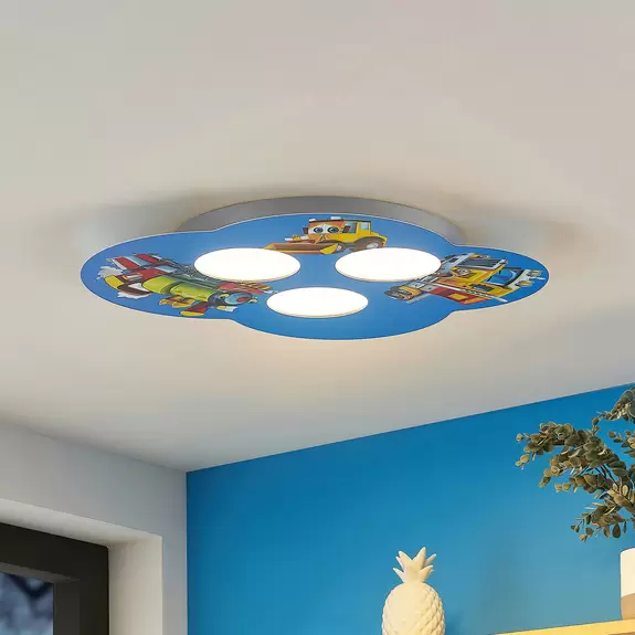 Lampenwelt Lindby Jan Kinderzimmer-Deckenleuchte, Fahrzeuge Riesige Rabatte