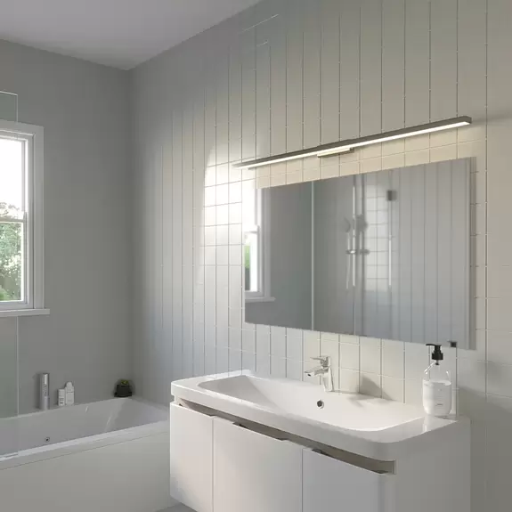Lampenwelt Lindby Alenia LED-Bad- und Spiegelleuchte, 120 cm, chrom Auslauf