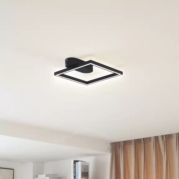 Lampenwelt Lindby LED-Deckenleuchte Yulla, schwarz Fabrikpreis