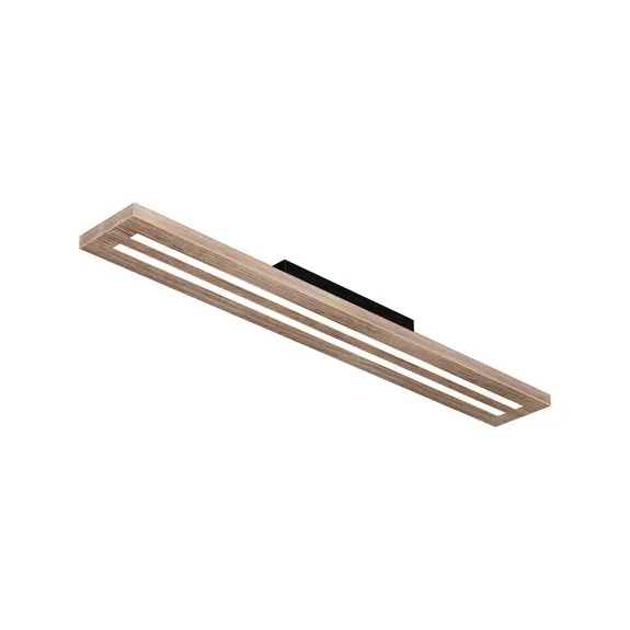 Lampenwelt LED-Deckenleuchte Woody, Länge 80 cm, Eiche/schwarz, 3.000 K Begrenztes Angebot
