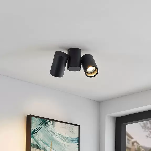 Lampenwelt Deckenlampe Gesina, zweiflammig, schwarz Osterangebot