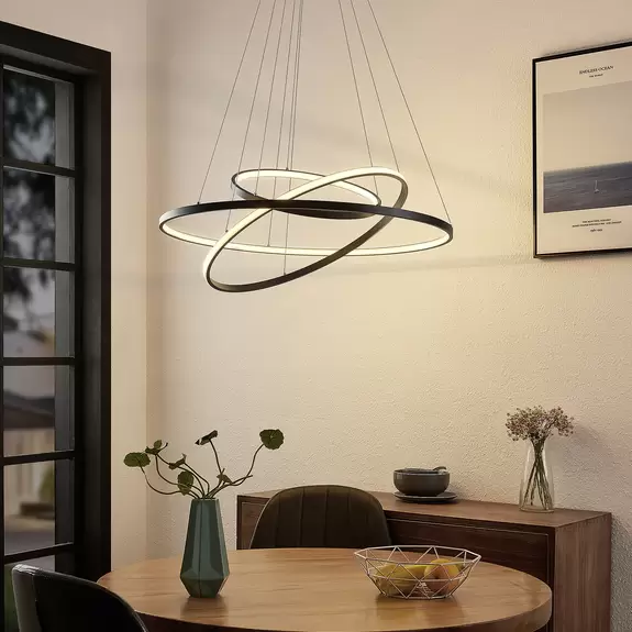 Lampenwelt Lucande Filippa LED-Pendelleuchte mit 3 Ringen Große Rabatte