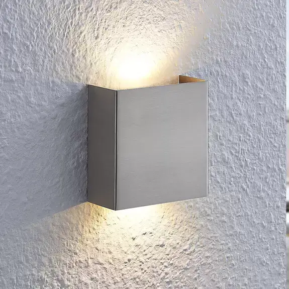 Lampenwelt LED-Wandleuchte Manon, nickel satiniert, 10,5 cm Räumungsverkauf