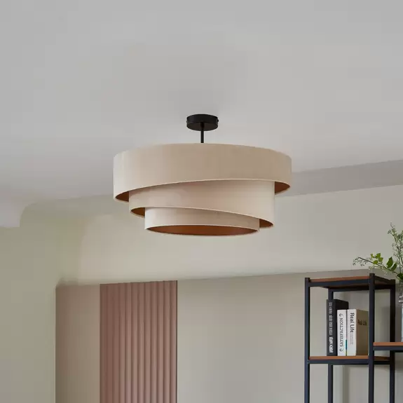Lampenwelt Lindby Jusari Deckenlampe aus Textil, weiß Begrenzte Freigabe