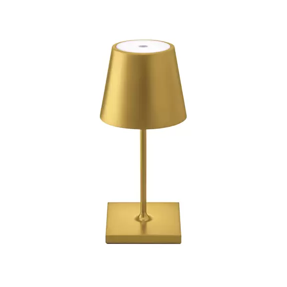 Lampenwelt LED-Akku-Tischleuchte Nuindie mini, rund, USB-C, goldfarben Fabrikladen