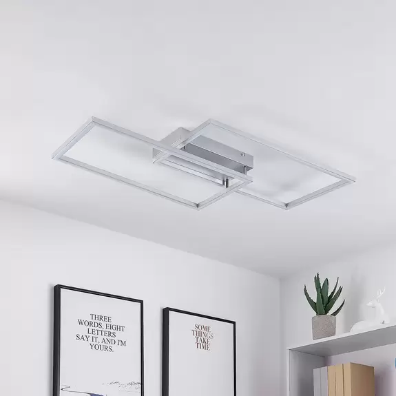 Lampenwelt Lucande Muir LED-Deckenlampe, rechteckig, CCT zollfrei